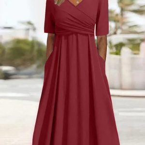 Lysander | Gekruisde jurk met korte mouwen