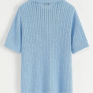 Effen poloshirt met korte mouwen en gaten