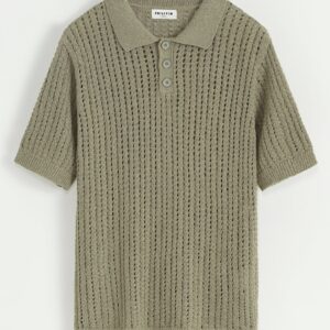 Effen poloshirt met korte mouwen en gaten