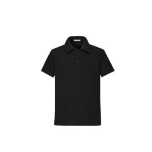 Poloshirt met dambordmotief en reliëf