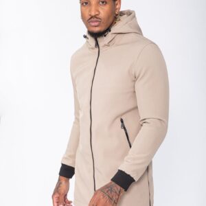 Lange jas met capuchon en rits