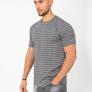 T-shirt met pied-de-poule-ruit