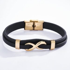 Bracelet cuir et acier