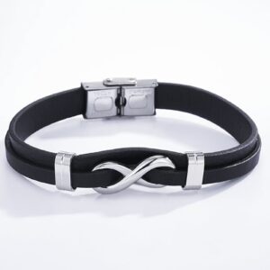 Bracelet cuir et acier