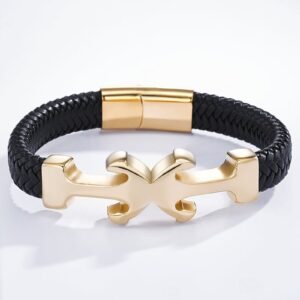 Bracelet cuir et acier