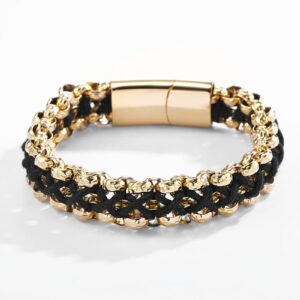 Bracelet cuir et acier