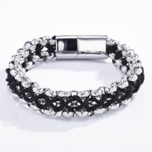 Bracelet cuir et acier