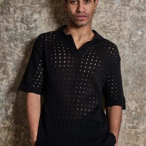 Poloshirt met korte mouwen en gaten