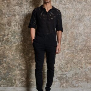 Poloshirt met korte mouwen en gaten