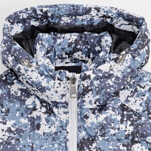 Gewatteerd jack met pixelpatroon