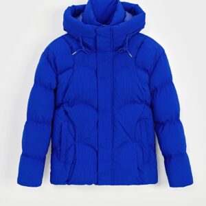 Effen pufferjack met capuchon