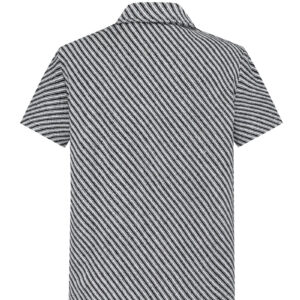 Kort mouwen gestreept overhemd met textuur