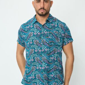 Casual overhemd met bloemenzakje