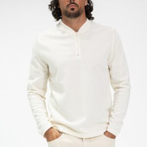 Effen poloshirt met lange mouwen