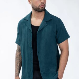 Effen overhemd met korte mouwen