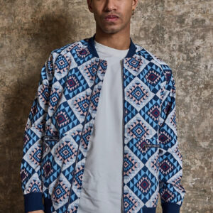 Fijn bomberjack met geometrische patronen