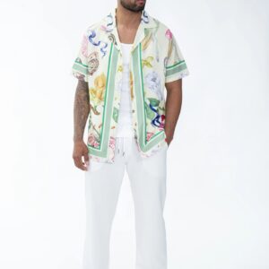 Shirt met bloemen- en faunamotief