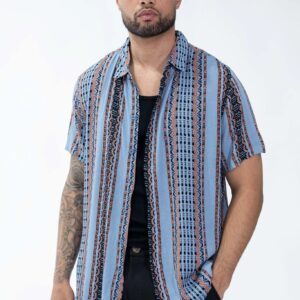 Boheems streep accent shirt