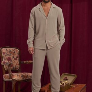 Ensemble chemise pantalon uni oversize