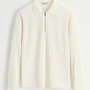 Poloshirt met lange mouwen en kraag met rits