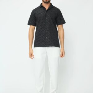 Effen overhemd met korte mouwen