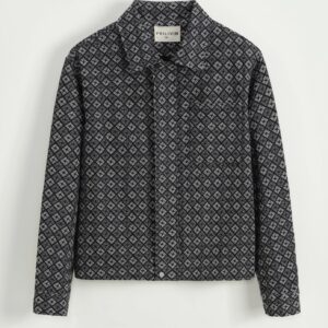 Overhemdkraagjas met een regelmatig patroon