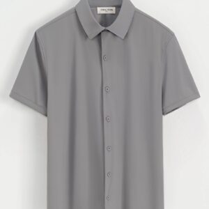 Effen poloshirt met korte mouwen en open kraag