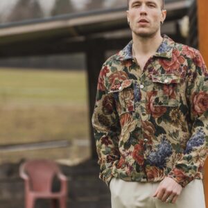 Jas met lange mouwen en bloemenprint