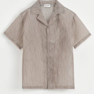 Doorschijnend shirt met korte mouwen