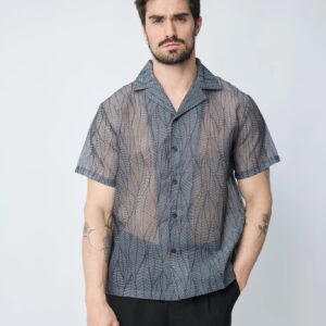 Doorschijnend shirt met korte mouwen