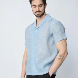 Effen overhemd met korte mouwen