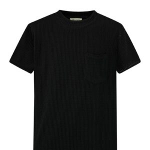 Effen T-shirt van transparant mesh, korte mouwen, ronde hals