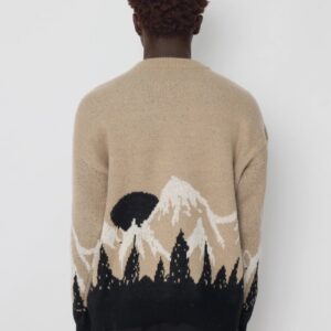 Trui met ronde hals en netpatroon in de bergen