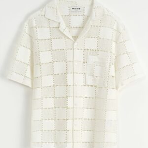 Effen overhemd met vierkantenpatroon