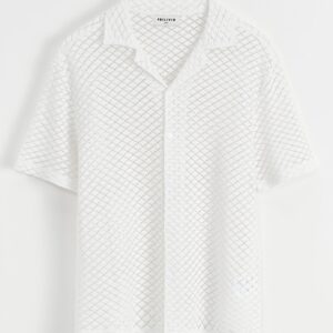 Effen overhemd met korte mouwen