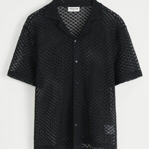 Effen overhemd met korte mouwen