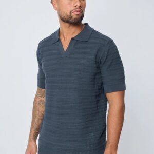 Basic poloshirt met open kraag en manchetten