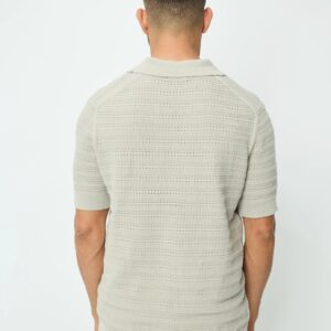 Basic poloshirt met open kraag en manchetten