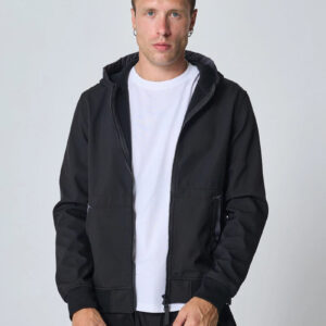 Kort effen jasje met fleece capuchon