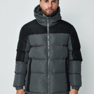 Tweekleurige capuchonjas