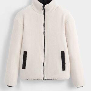 Omkeerbare jas van twee stoffen