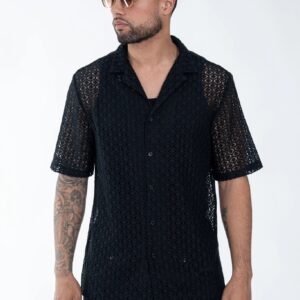 Klassiek getextureerd kanten shirt