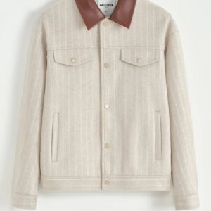 Gestreept jasje met contrasterende kraag