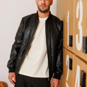 Effen jasje van imitatieleer