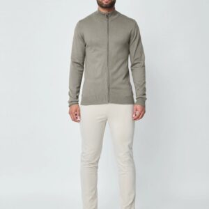 Lange mouwen effen gebreide trui