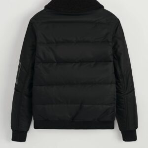 suède bomberjack met imitatiebontkraag