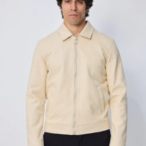 Tussenseizoensjack met rits en overhemdkraag