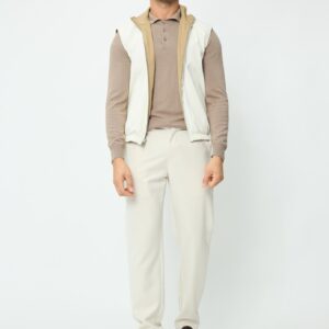 Effen mouwloos jack met rits