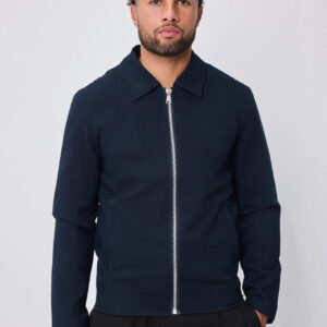 Effen herenjack met rits