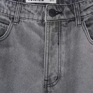 Wijde, gemêleerde denim broek